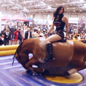 Motodays2015 11 hot girl on mechanical bull